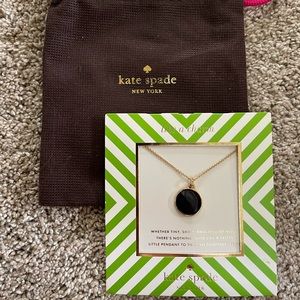 KATE SPADE - Like a Charm Black Pendant Necklace - GOLD